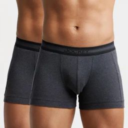 Jockey 1015 Charcoal Super Combed Cotton Rib Trunks with Stay Fresh Properties - Pack of 2-image-82