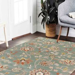 Obsessions Olive Power Loomed Anti-Static Classical Carpet - Medium-image-7