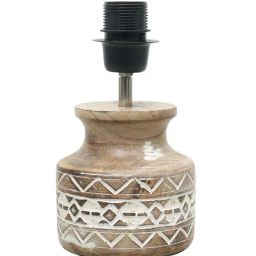 Homesake Multicolor Wood Pot-Shaped Table Lamp With Fabric Shade image 5