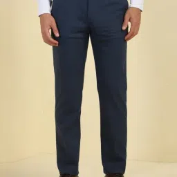 Allen Solly Navy Slim Fit Trousers-picture-4