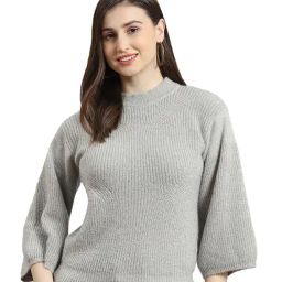 Monte Carlo Light Grey Regular Fit Sweater-image-42