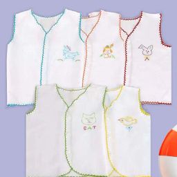 Baby Moo Unisex White Cotton Solid Jhablas-image-56