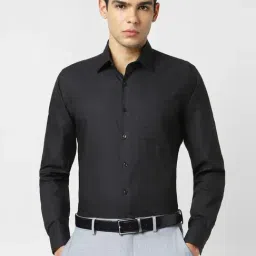 Van Heusen Black Cotton Slim Fit Shirt-picture-13