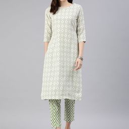 KALINI Women Ethnic Motifs Printed Regular Kurta with Trousers-picture-19