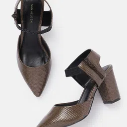 Van Heusen Textured Mid-Top Block Heel Pumps-9