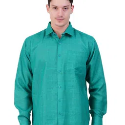 Ethazh Men Solid Spread Collar Linen Casual Shirt-picture-10