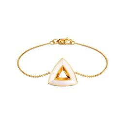 Joyalukkas Gold 18K Tri Edge Teenage Pearl Yellow Bracelet for Women-image-45