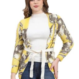 Monte Carlo Yellow Printed Cardigan-31