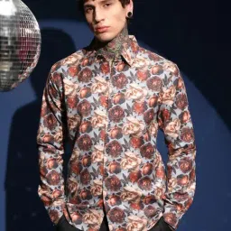Campus Sutra Multicolour Viscose Regular Fit Printed Shirt-picture-48