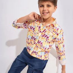 Jack & Jones Junior Kids Yellow Graphic Shirt-image-10