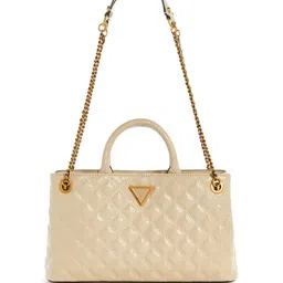 GUESS Women Self Design Quilted Structured Satchel Bag-21