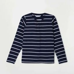Fame Forever by Lifestyle Kids Navy Cotton Striped Full Sleeves Tee-image-15