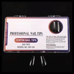 RANORE 600 Pcs Acrylic Coffin Press-On Nail Extension Tips - Transparent-84