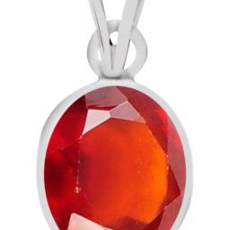 Clara Red Hessonite 3cts Sterling Silver Pendant-image-97
