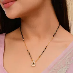 VOJ Gold Plated AD Studded Geometrical Shaped Mangalsutra-picture-17