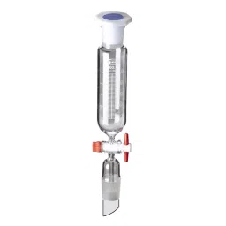 ABGIL Cylindrical Dropping Funnel with with Joint PTFE Stopcock Interchangeable Stopper & Graduation 2 L Amber Borosilicate Glass, FDC-AC-404-07 image 1