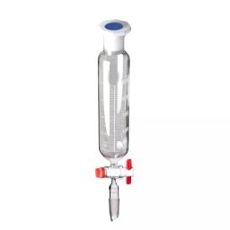 ABGIL Cylindrical Dropping Funnel with Joint PTFE Stopcock & Interchangeable Stopper 125 ml Transparent Borosilicate Glass, FDC-T-399-03-image-78