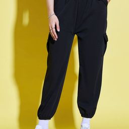 BUY NEW TREND Women Relaxed High-Rise Joggers Trousers-image-72