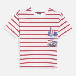 Allen Solly Junior Boys Striped Round Neck Cotton T-shirt-image-92