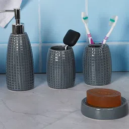 AARVI DECOR STUDIO Grey Set of 3 Textured Ceramic-picture-11