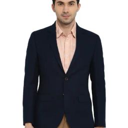 Parx Dark Blue Regular Fit Blazer-image-60