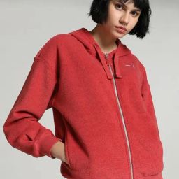 Puma Red Solid Sports Hoodie-image-65