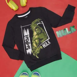 Pantaloons Junior Black Cotton Printed Full Sleeves Sweatshirt-picture-14