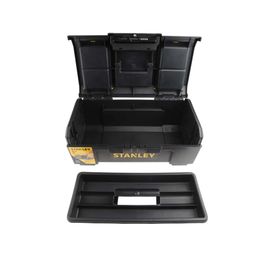 STANLEY 1-79-217 19″ One-Touch Heavy-Duty Portable Plastic Tool Box With Removable Tray for Easy & Convenient Storage, 25 Kg Load Capacity image 2