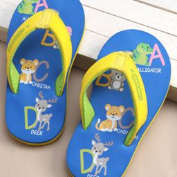 Cute Walk by Babyhug Slip On Flip Flop with Deer Print - Yellow & Blue-picture-21