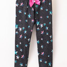 CrayonFlakes Stars Printed & Bow Embellished Leggings - Grey-image-76