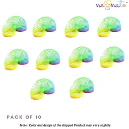 NeonateCare Pack of 10 Magic Rainbow Spring Bouncy Expandable Slinky Toy for Kids Best Birthday Return Gift( Color and design may vary)-picture-1