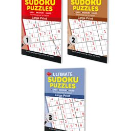 Sawan Present Set Of 3 Ultimate Sudoku Puzzles From Beginner to Expert | Easy Medium Hard 1 To 3 Large Print with Answers-4