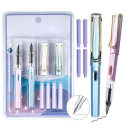FunBlast 2 Pcs Fountain Pen Set with 4 Riffils  Purple Jade-22