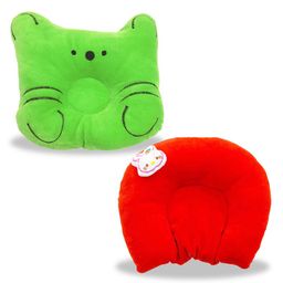 Chinmay Kids Polyester Fibre, Mustard Seeds Animals Baby Pillow Pack of 2  Green, Red-picture-4