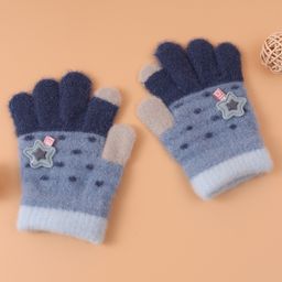 Babyhug  Woollen Gloves with Star Applique - Navy-image-54