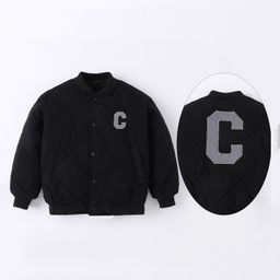 Kookie Kids Full Sleeves Front Open Bomber Jacket with Front & Back Text Patch - Black-image-24