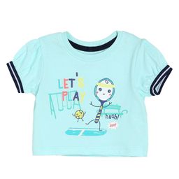MINI KLUB Cotton Half Sleeves Lets Play Text Printed Top - Mint-image-19