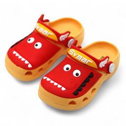 Svaar Dinosaur Face Patch Detailed Perforated Clogs - Yellow-image-6