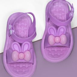 NEW STEPS Bow & Animal Ears Applique Detailed Sandals - Purple-image-98
