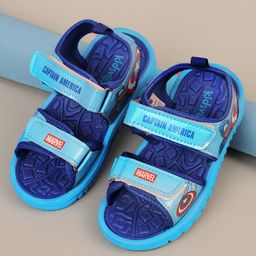 Kidsville Marvel Featuring Captain America Designed Velcro Closure Sandals - Blue-picture-18