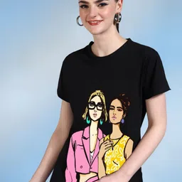 Moda Rapido Women Printed Bio Finish T-shirt-image-102