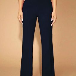 Stylecast X Slyck Women Solid Pattern Wide Leg Regular Trouser-picture-3