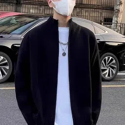StyleCast Men Typography Printed Cape Jacket with Patchwork-picture-15