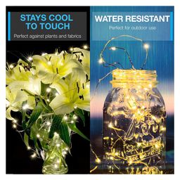 Bubble Trouble 2 Pack LED String Light with Copper Wire Decoration - Golden image 3