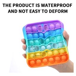 Enorme Square Shape Pop Bubble Stress Relieving Silicone Pop It Fidget Toy - Multicolor image 4
