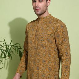 Anouk Men Geometric Printed Thread Work Kurta image 4