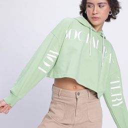 DressBerry Savage Statements Printed Hooded Boxy Crop Sweatshirt-image-52