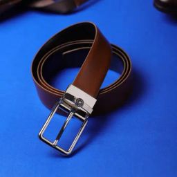 Louis Philippe Black Leather Solid Reversible Belt for Men-image-74