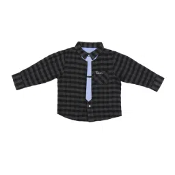 Gini & Jony Kids Green Striped Shirt With Tie-image-20
