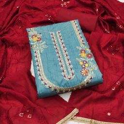 Panzora Embroidered Unstitched Dress Material-image-93
